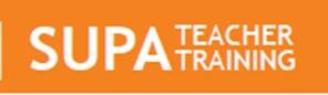 White text on orange background reads: SUPA Teacher Training