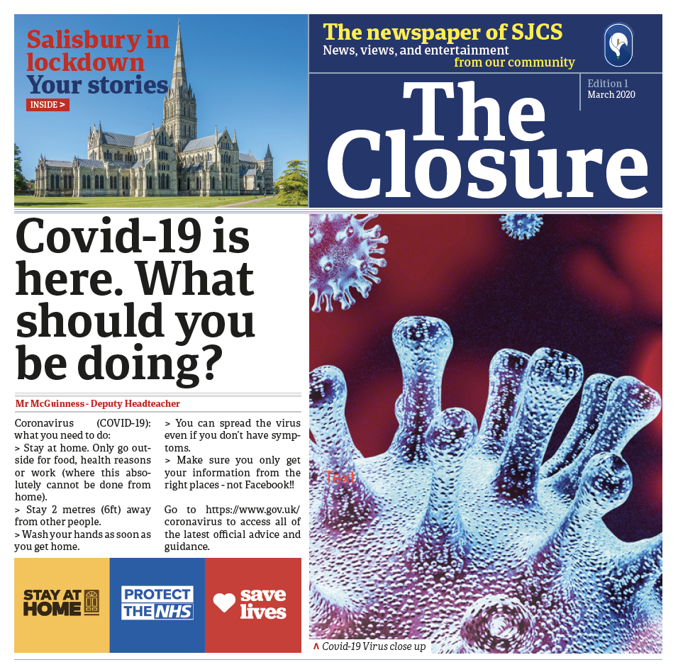 Screenshot of The Closure - the newspaper of SJCS