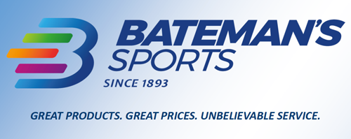 Bateman's Sports logo. Text underneath logo reads: Since 1893. Great products, great prices, unbelievable service.