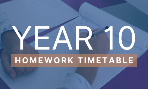 Year 10 homework timetable - click here to download