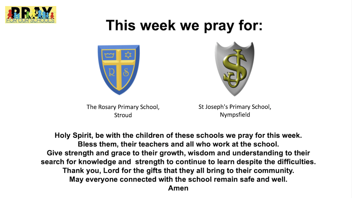 This week we pray for: St Edmund's Primary School, Calne and St Joseph's Primary School, Devizes