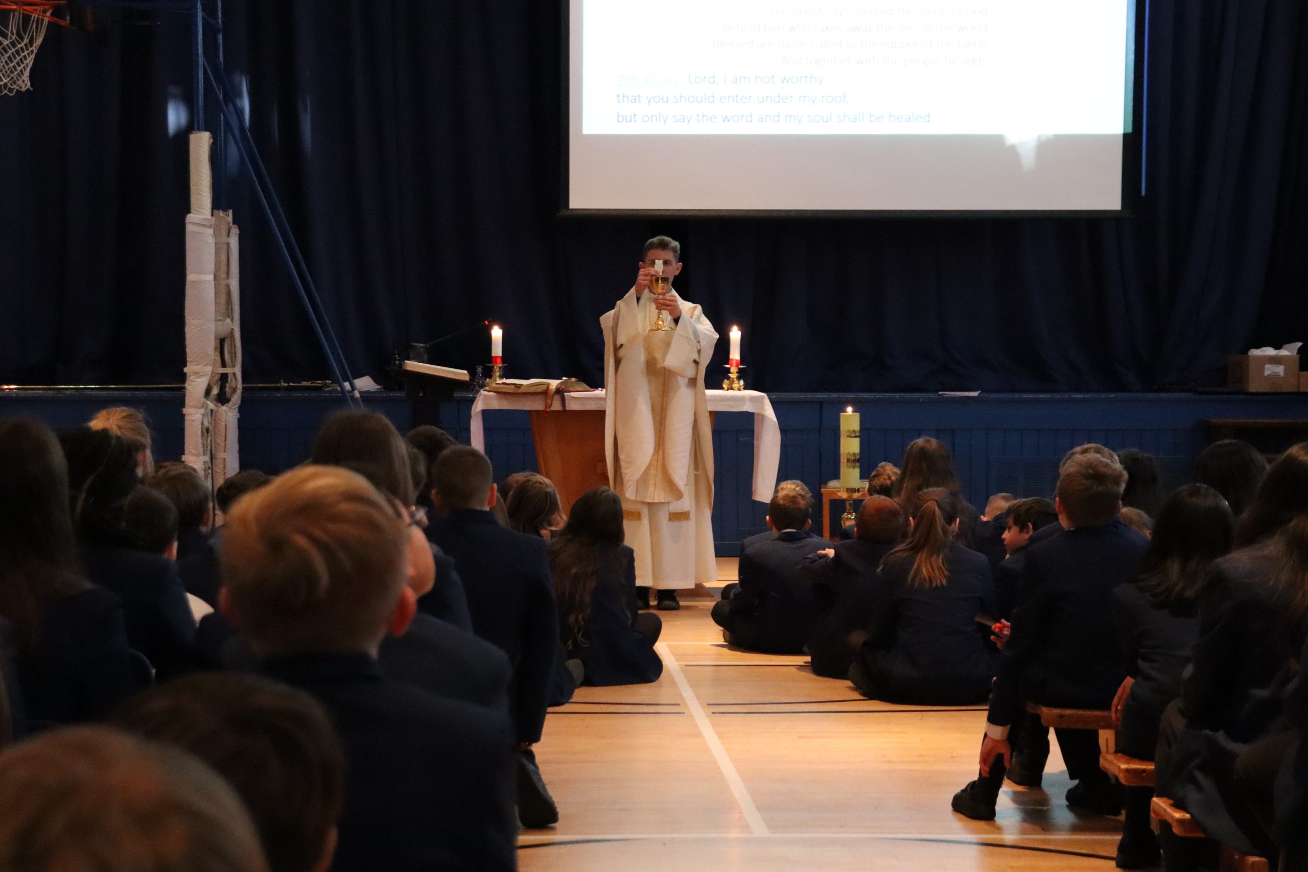 A girl standing at the lectern